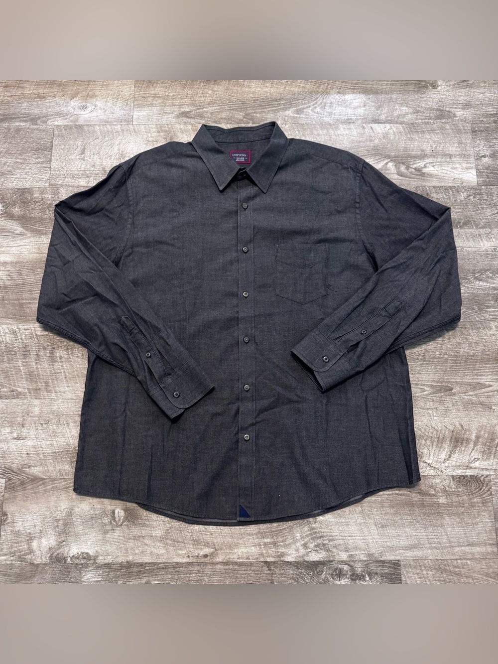 UNTUCKit Casablanca Dark Gray Long Sleeve Button Up Shirt Mens Sz. XXL